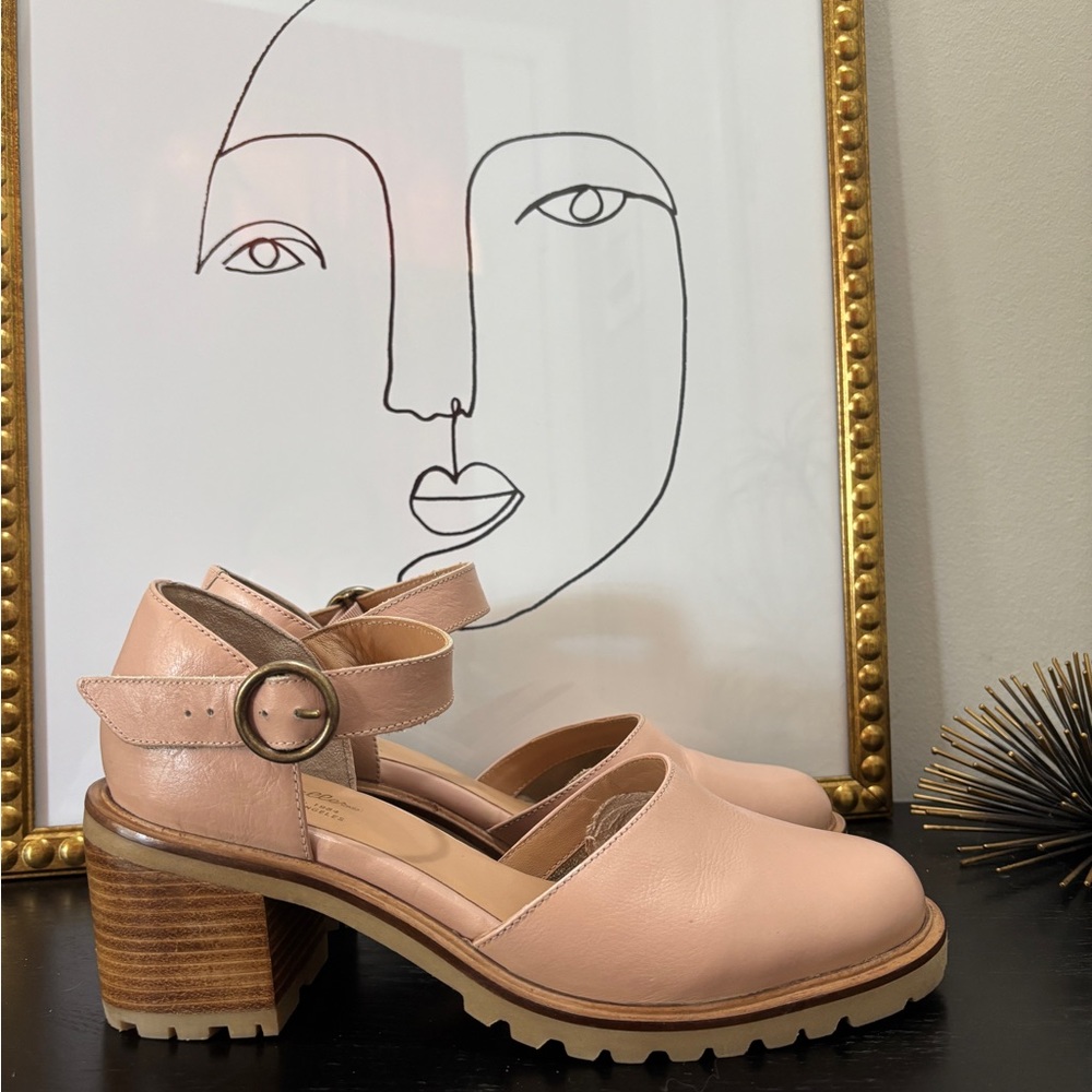Seychelles Pink Chunky Heel Ankle-Strap Shoes